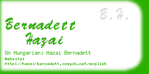 bernadett hazai business card